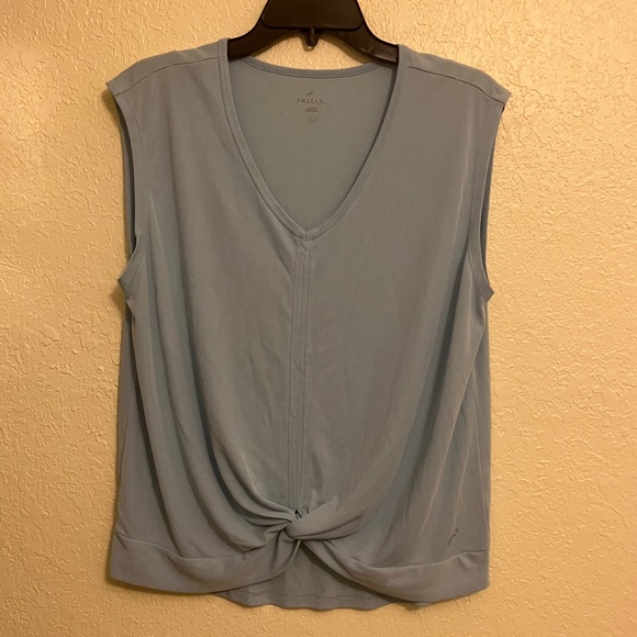 Freely Tank Top Twist Hem Sleeveless Women's Light Blue - Size L - Picture 1 of 8
